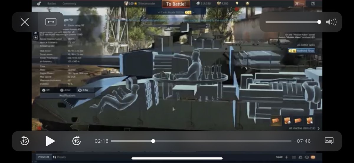 Suzaku_CSharp's tweet image. 操縦士の座り方が違うから、スペースがないように見える
#WarThunder
#Type90
#90式戦車