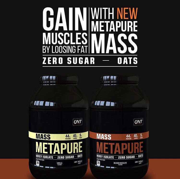 QNTSPORT's tweet photo. With its improved muscle building formula combining whey protein isolate with oats, the new Metapure Mass is the best supplement for a lean muscle mass development. 
💪🏻Powerful Muscle Building Formula
💪🏻Rich In BCAA’s From Natural Source 💪🏻Zero sugar
https://t.co/5rma4Au5oa https://t.co/LVWKzb7Y7z