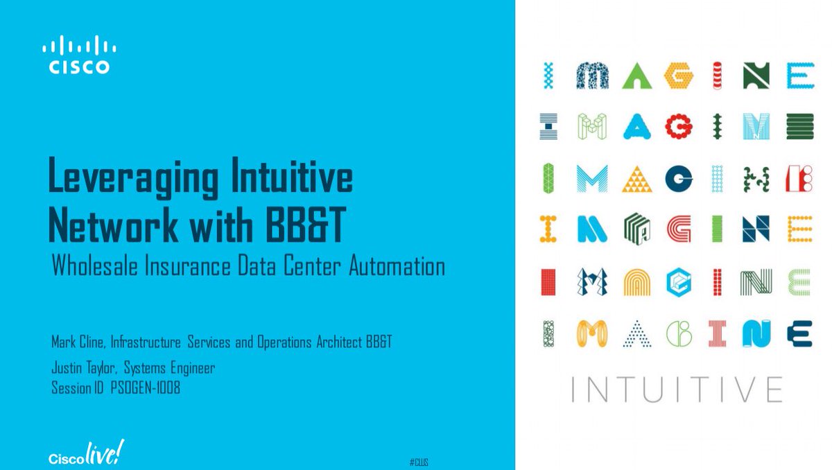 If you are interested in hearing how BB&amp;T is leveraging Intent Based Networking to deliver business outcomes, join PSOGEN-1008 #CLUS <a href="/CiscoLive/">CiscoLive</a>