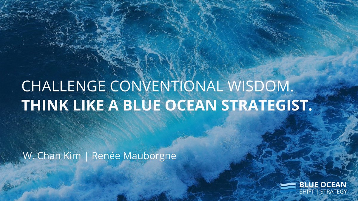 BlueOceanStrtgy's tweet photo. Blue ocean strategists see opportunities where others don't. That's because asking a different set of questions allows you to see things from a different perspective. Find out more about the mind of a #blueoceanstrategist: https://t.co/OrXCYSojEu https://t.co/a6SsdKjgG8