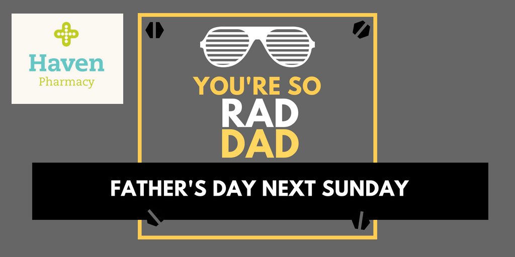 haven_monkstown's tweet photo. #Fathersday next Sunday!
Drop into a #HavenPharmacy to pick up a fab gift for #RADDAD!

@havenpharmacy @haven_monkstown #giftideas #pharmacy https://t.co/Zhut1f7Vhy