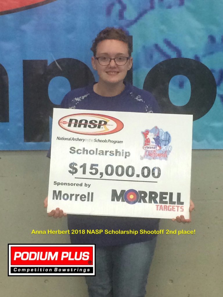 PodiumPlus_BS's tweet photo. Join us in congratulating Factory Staff Anna Herbert on her 2nd place 2018 #NASP Shoot Off Scholorship Award in Louisville, Ky!
Congratulations Anna, great shooting!
#PodiumPlusBowstrings #BowstringsOfChampions #PodiumPlusWins
https://t.co/PxTIYGQqyS https://t.co/qFE0Cy2VxQ