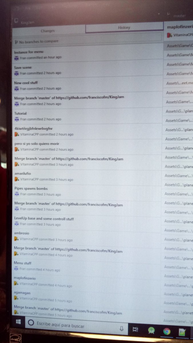 VitaminaCPP's tweet image. A medida que pasa el tiempo, los mensajes de commit tienen menos sentido. #kinggamejam