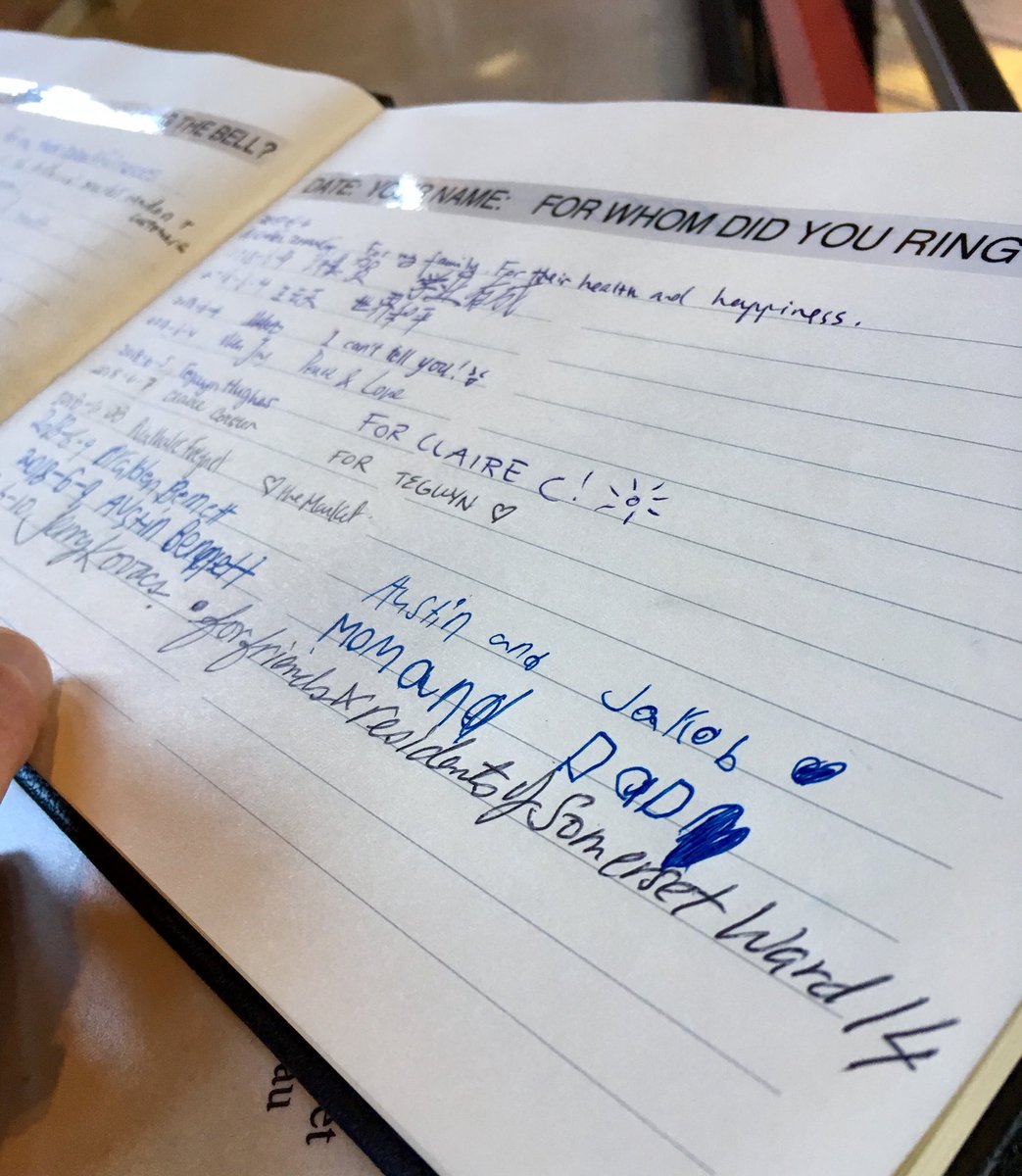 JerryKovacs's tweet photo. Recorded into the ledger for whom the bell rings! #MarketBell #ByWardMarket  #SomersetWard - Thanks to @twitandrewking and @JimWatsonOttawa for bringing this piece of history back to life! #Ottawa #OttCity https://t.co/OF5Z7eA3ax