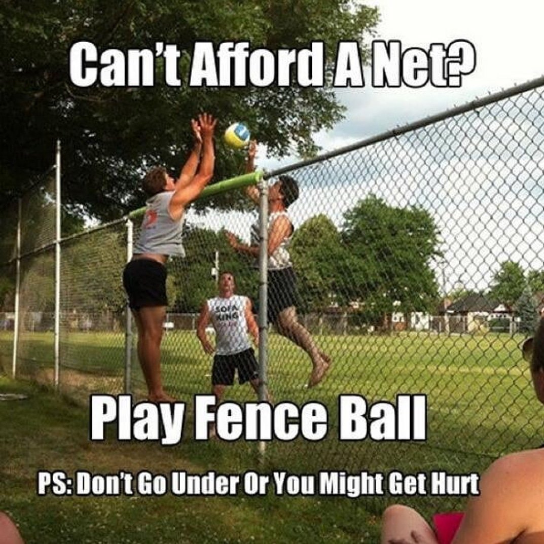 express_vc's tweet photo. Can't afford a net? Use the fence! #keepplaying #summer #volleyball #getcreative #expressvc #stevc #stthomasexpress https://t.co/qoqKRnrydb