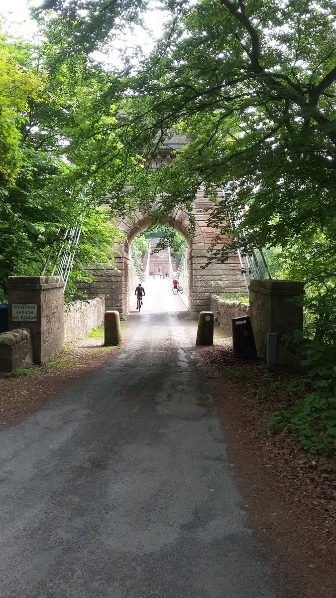 Julie3Dharris's tweet photo. It's national cycle week. Celebrated with a round trip crossing the border at the Union bridge into Northumberland then back into Scotland at Norham. #beautifulScotland #nationalcycleweek https://t.co/zlg80tLXfh
