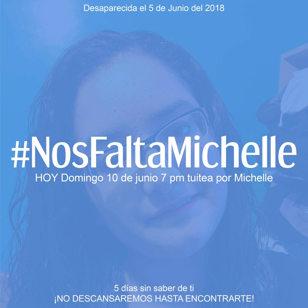 nosfaltamichel1's tweet photo. 5 días sin saber de ti pero no descansamos, día y noche te estamos buscando.... Hoy todo el día pero especialmente  a las 7 pm apoyanos para que #NosFaltaMichelle sea tendencia. Necesita medicina, es urgente hallarla https://t.co/SOKsk4IPBI