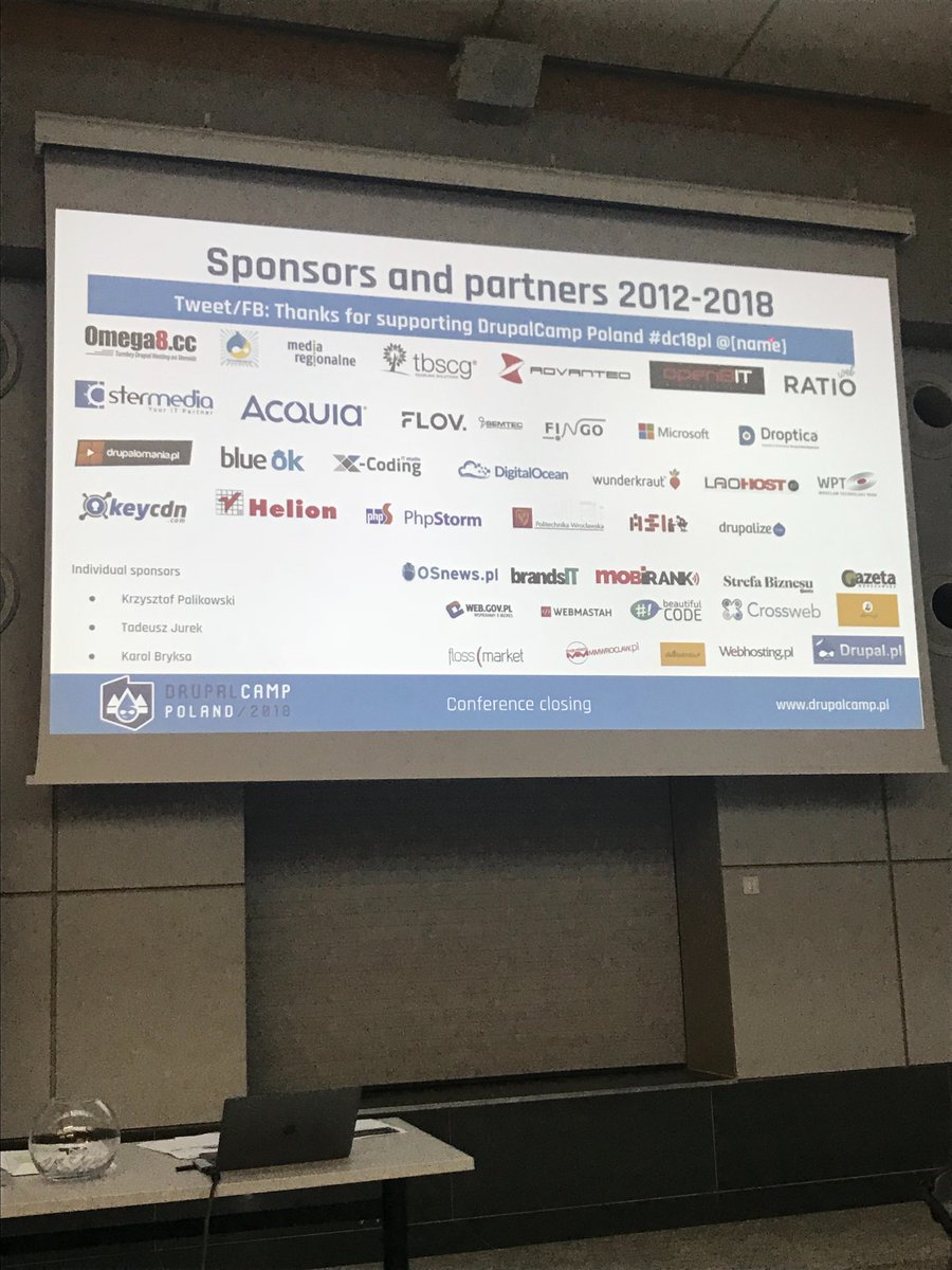 JaroBartman's tweet photo. These companies helped to create @DrupalCampPol since 2012 @droptica @InternetDevels #dc18pl https://t.co/wcjvKjGe8i