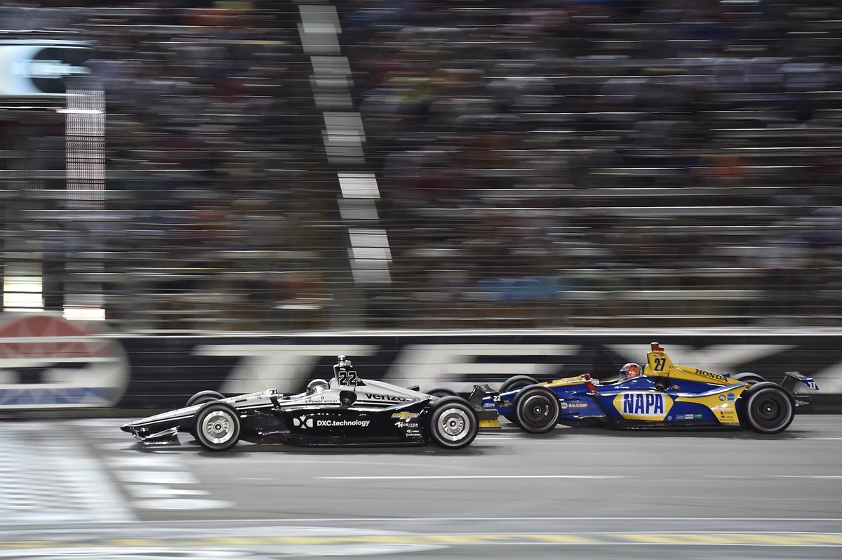 AlexanderRossi's tweet photo. Texas is hard work. But came away with a solid P3 &amp; had fun racing @simonpagenaud at the end. Congrats @scottdixon9 on a great win &amp; thanks to all the #DFW fans for coming out! #indycar #DXC600 #napaknowhow #alreadythinkingaboutroadamerica https://t.co/IoTjMJ6Mi4