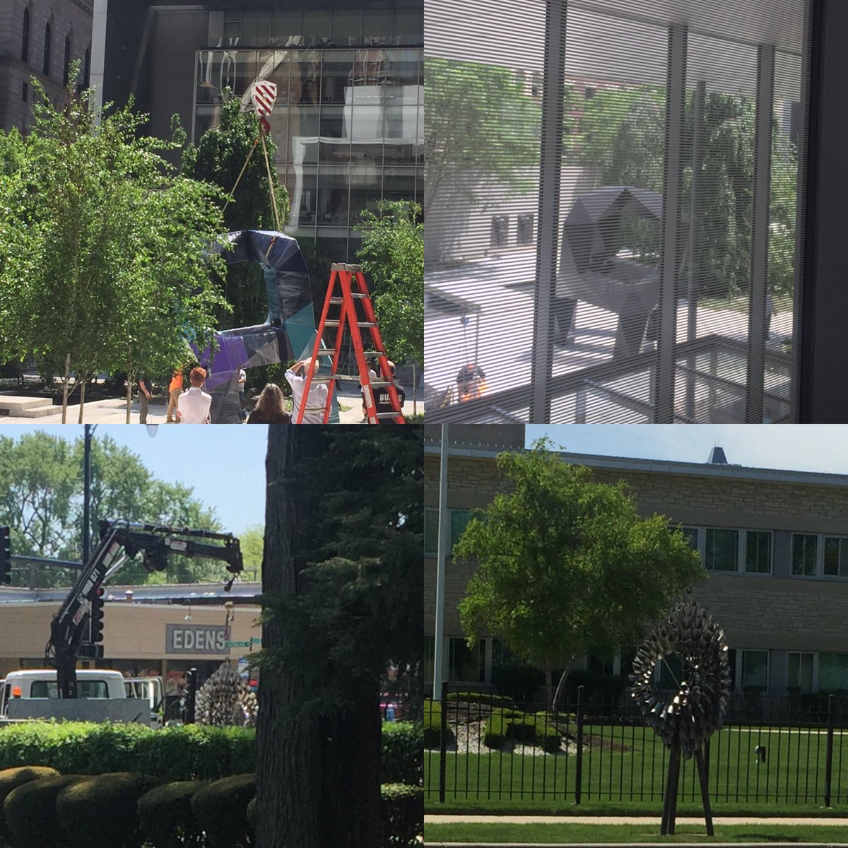 ESCC60646's tweet photo. How about yesterday’s brand new #sculpture installation in the @MuseumModernArt sculpture garden? How about the brand new #SSA62 #sculpture installation on Cicero Ave in #Sauganash? #ChicagoSculptureExhibit #PublicArt #BuildingaBetterBusinessCommunity #LocalArt #North Star https://t.co/QY1LWOdC7N
