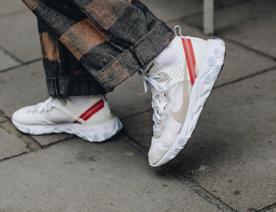 nike react element 87 sail on feet