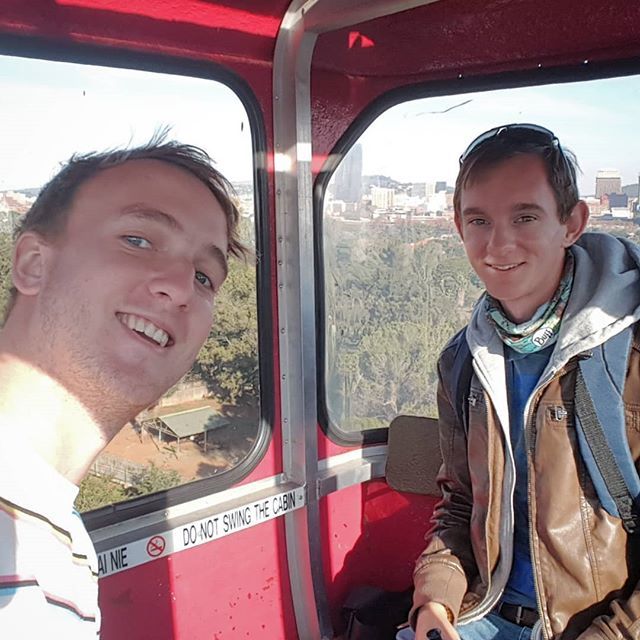 Fisfinger's tweet photo. Riding on the #CableCart at #PretoriaZoo with my love. I'm so grateful that I have you to spend my adventures with. Thank you for your everlasting love, compassion and understanding! I love you! ♥️♥️♥️💍🏳️‍🌈 https://t.co/SQg9sFLjIu https://t.co/WcpW7e7OWn