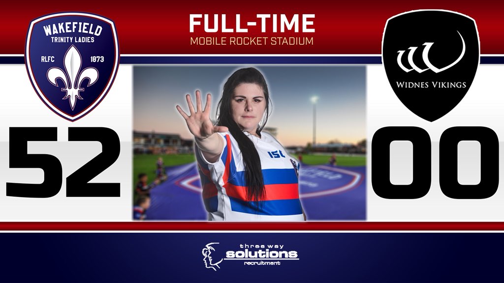 FULL TIME SCORE in extremely hot conditions the ladies have made it 5 from 5 👏🏼🔴⚪️🔵⚜️ All credit to <a href="/WidnesRL/">Widnes Vikings</a> your ladies were outstanding the score line did reflect your efforts keep up the hard work ladies 👍🏼🔴⚪️🔵⚜️