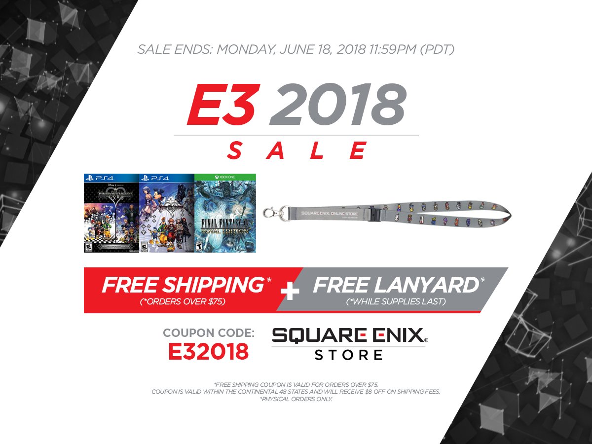 at tiltrække Grape Labe Square Enix on Twitter: "E3 2018 is just around the corner! Kicking things  off on Monday June 11th, our Square Enix Store E3 2018 Sale begins! Be sure  to log into your