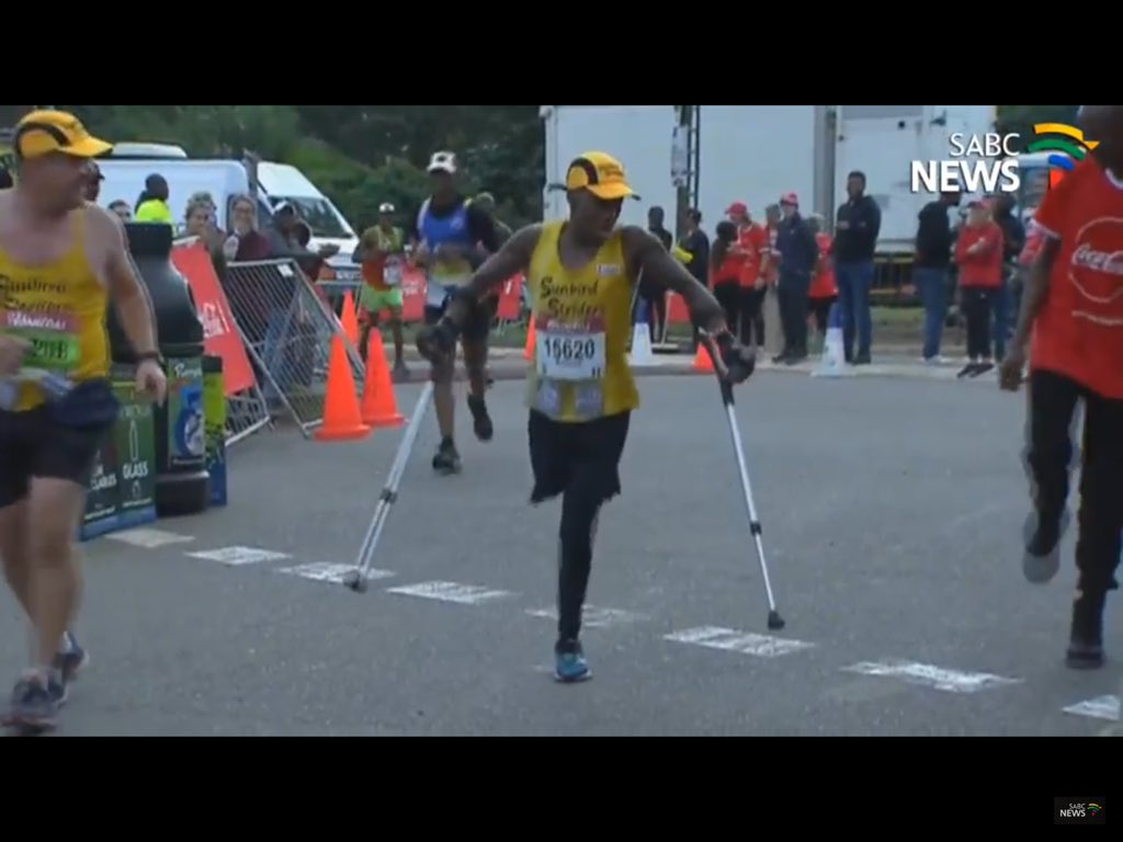 iano2's tweet photo. Amazing to see #XolaniLuvuno finishing 90kms @ComradesRace with Hein Venter. #GiveHimAMedal #Comrades2018 https://t.co/Chms5zXImX