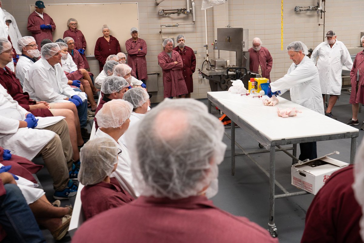 foodwaysTX's tweet photo. It's #chicken and #poultry day at #bbqcamp #tamubbq and @BRANDONHBURROWS is teaching us all about facts, fiction, styles, preparation, trussing, injecting, marinades and everything else you can imagine. https://t.co/ykto733ct5