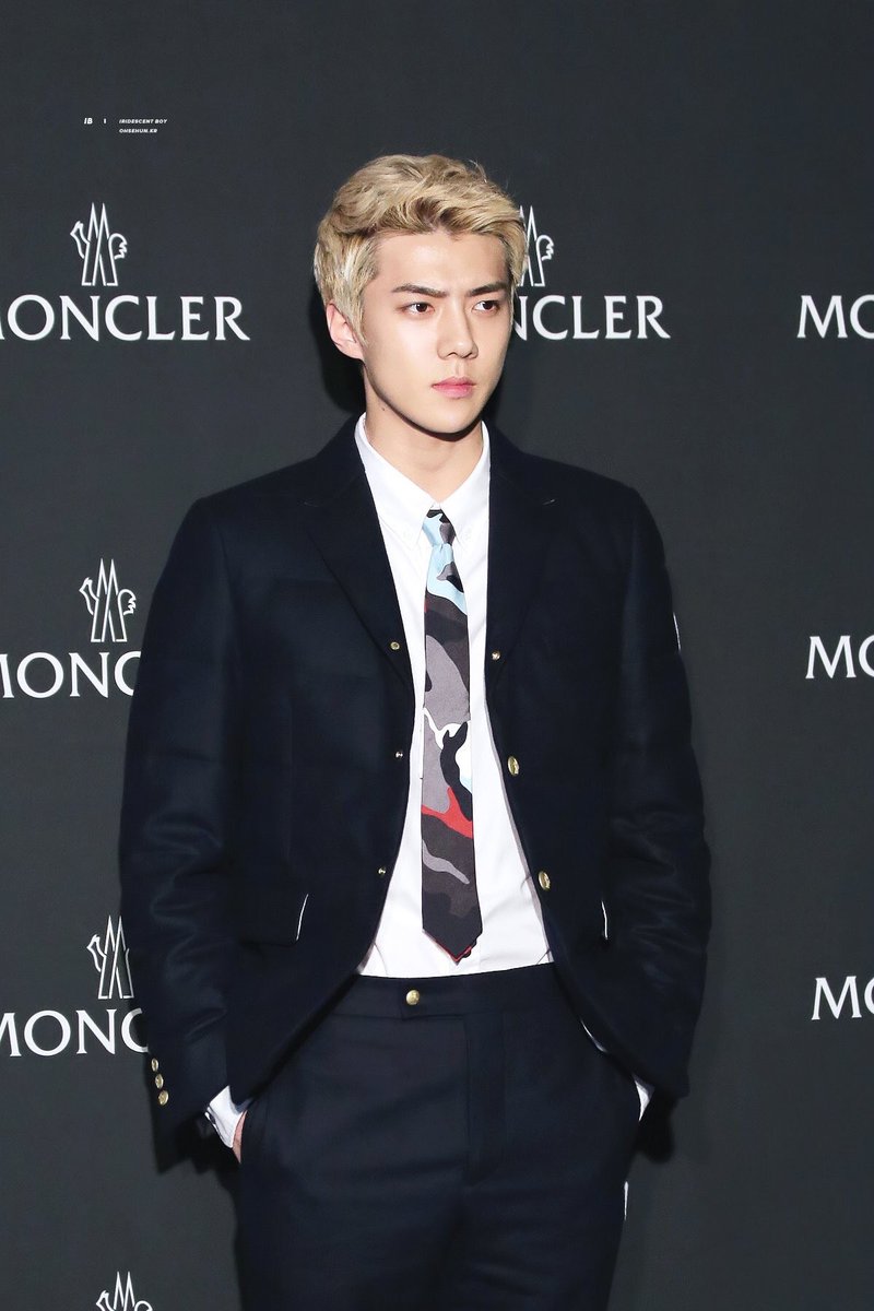 94 ♥️🕊Sehun on X: Sehuns Moncler event look in his sport suit and blonde  hair was too iconic to forget. It is also meaningful for us since this is  how we visualized