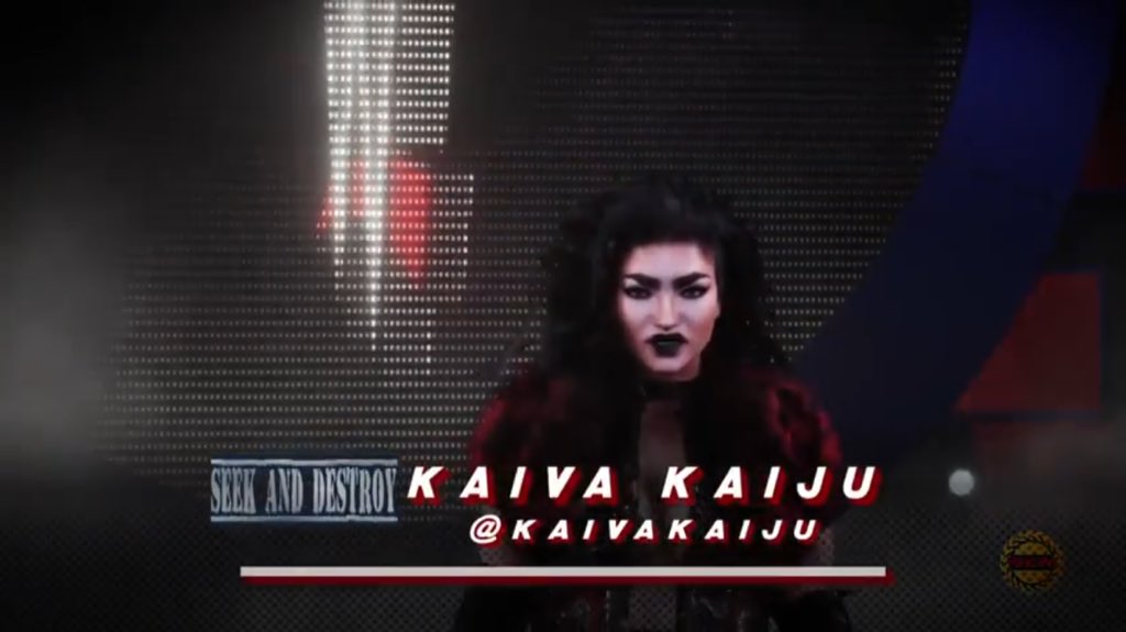KaijuKaiva's tweet photo. I destroyed the championship dreams of seven other women. Iβm your new GCW Womenβs Champion now! Iβts a dawn of the new era, the era of the #MonstrousGeisha π #SeekandDestroy @GCWCawLeague https://t.co/qMPU61Uf79
