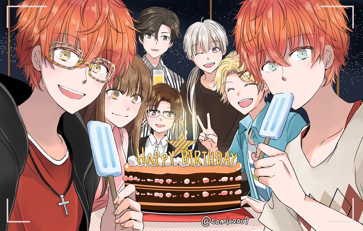 comic2007's tweet photo. Happy birthday Choi Twins 💕🎂✨✨ 
生日快樂😊❤️✨
#mysticmessenger https://t.co/D83CWAn2Px