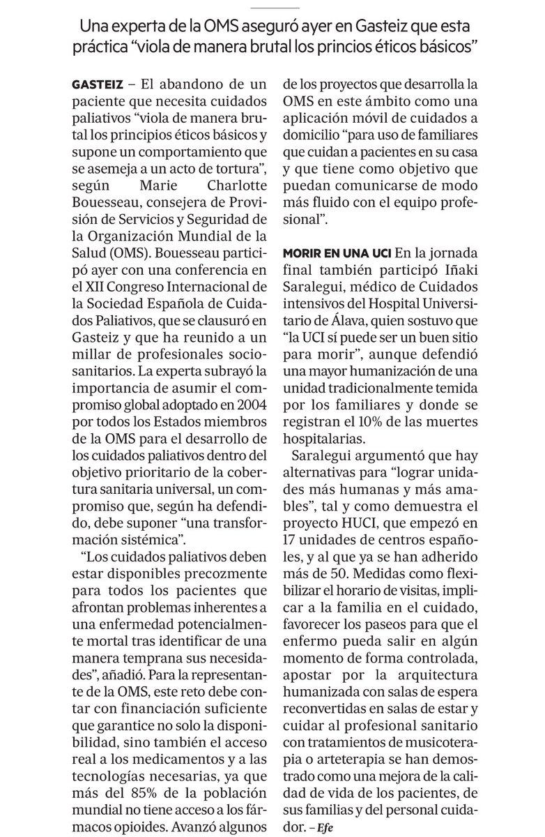 ReCorrerVitoria's tweet photo. Abandonar a un Paciente de paliativos es como una tortura  #CuidadosPaliativos https://t.co/V5kumVwk1y