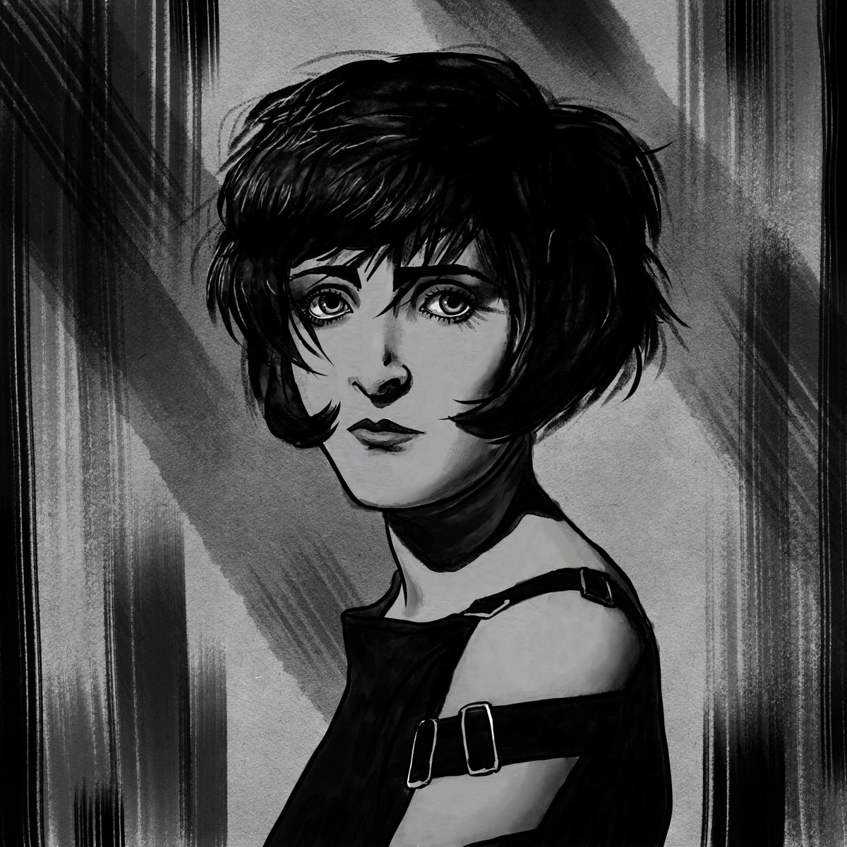 ArKayArt's tweet photo. Here is a new drawthing that I made. I am gonna do a few more goth icons to get back into the swing of regular art, as well as playing with my drawing screen!  Siiioooouxxxxsieeee #goth #portraits https://t.co/K2Np1glKow