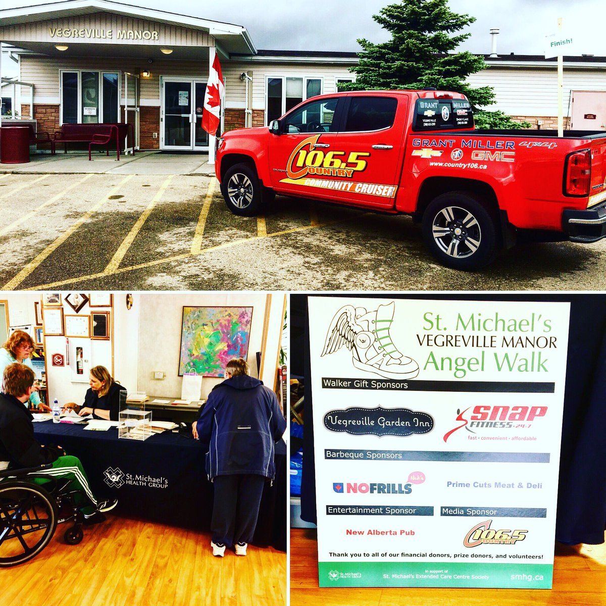 TheRanch1065's tweet photo. @ally_mitchell1 is live on location for the St. Micheal’s #Vegreville Manor Angel Walk! 

Looks like Mother Nature may cooperate as the rain has stopped! 👍

Registration starts at 2:30pm and the walk gets underway at 3:00pm. @SMHG https://t.co/Yzri1OvLfq
