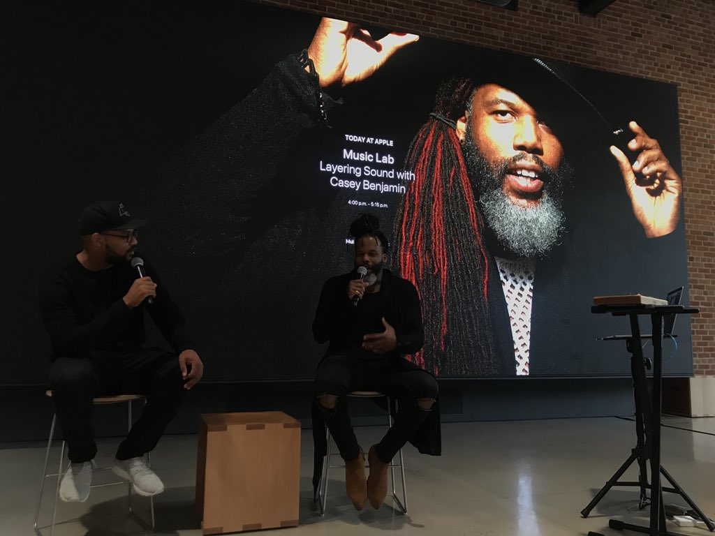 Casey Benjamin’s music lab is happening NOW at @apple!!