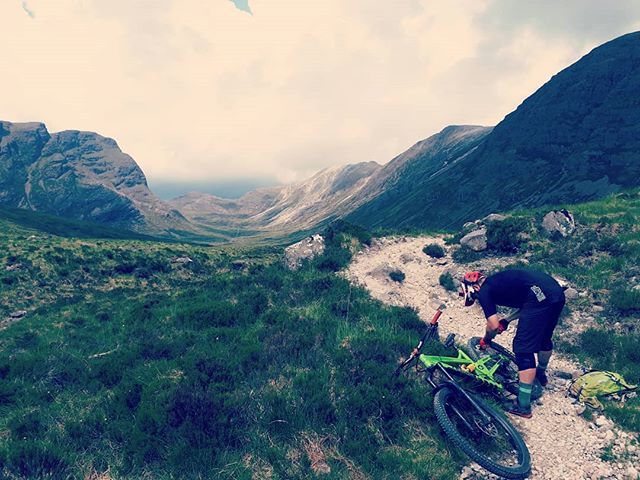 Muddy_Mam's tweet photo. Our 10 year anniversary ride!

One of UK's iconic rides, the Torridon Lollipop. What a day! 7.5 hours of grinding, pushing, carrying and whooping trails. Made a little more 'exciting' with a massive thunderstorm and monsoon-like rains. 
The two descents … https://t.co/KYgOtKsKv5 https://t.co/j2gKYIh5Xm