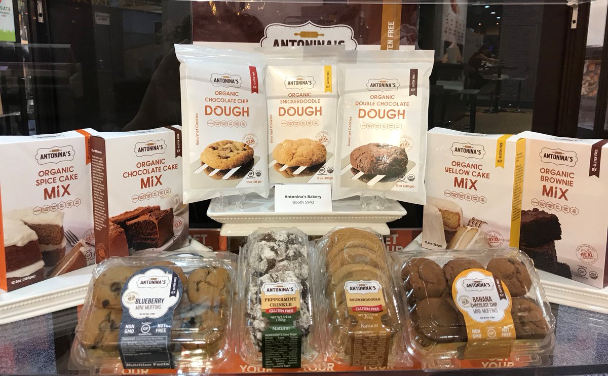 AntoninasGF's tweet photo. We are so excited to debut our #organic, #glutenfree, peanut free, nut free, soy free, &amp; dairy free mixes &amp; refrigerated #Vegan cookie dough.🙌 These items have not hit the shelves yet, but they are coming soon. Share the good news! 😄 https://t.co/iSwxIZbxTr