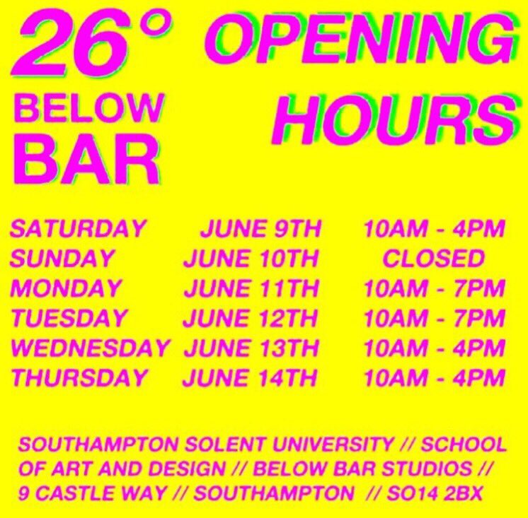 kellmacsinc's tweet photo. @26Degrees2018 is open again from tomorrow morning! We are open till 7pm so there’s plenty of time to pop down and visit the show! #Southampton #degreeshow https://t.co/HwgSUF0buu