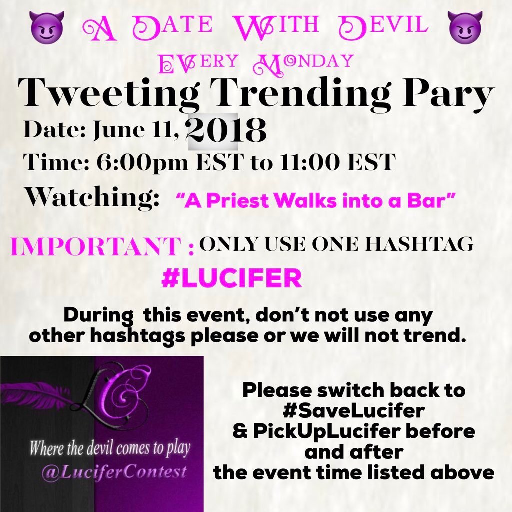 Ildymojo's tweet photo. Your invite, ladies and gents, has arrived. Until then... keep using #SaveLucifer #PickUpLucifer 😈❤️xo https://t.co/o5Kojus04I