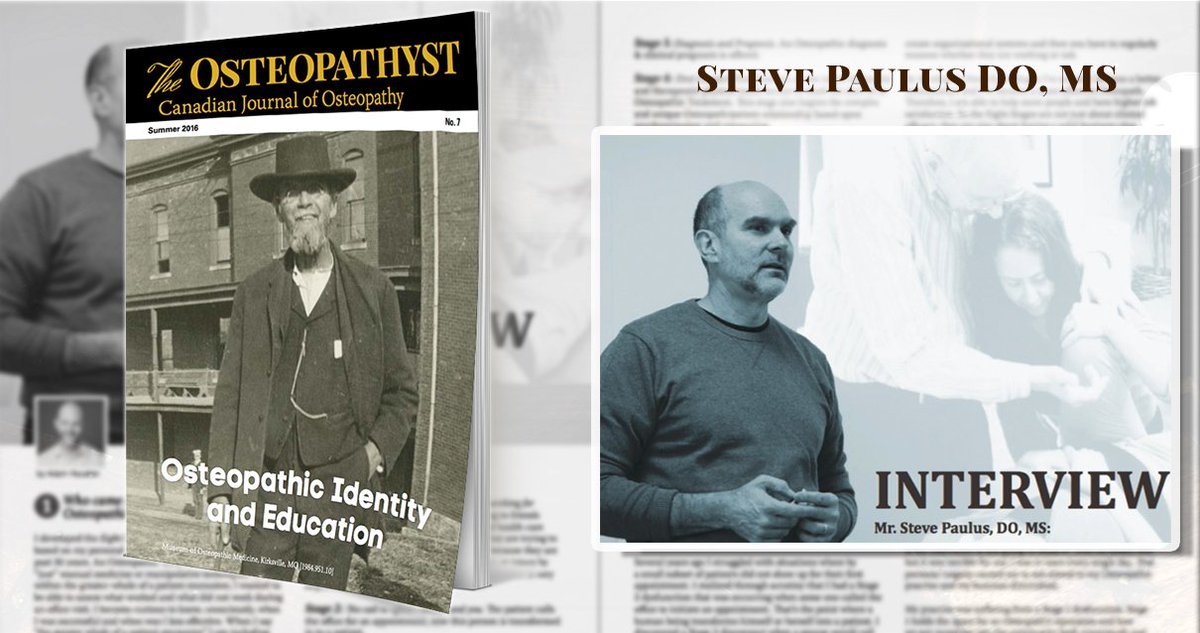 CICOosteopathy's tweet photo. Read Adam Houston's interview with Dr. Steve Paulus, DO, MS:
Discussing the Eight Stages of Osteopathic Treatment
Read on Page 16 of Issue 7
https://t.co/mb6XIH1QoF https://t.co/9e0qwFpYOu