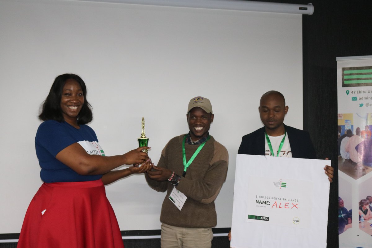 EpiAFRIC's tweet photo. We present to you winners of the 2018 #HealthMeetsTechKE Hackathon, Team Alex!!!

They presented an Artificial Intelligence (AI) stick for visually impaired persons to navigate obstacles. A stick that beeps and vibrates to alert the user. https://t.co/qK1kmOjWvD