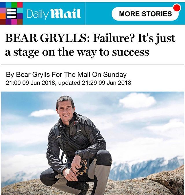 BearGrylls's tweet image. Failure is only failure when we give up... first Mail on Sunday column - link in bio ift.tt/2y660BQ
