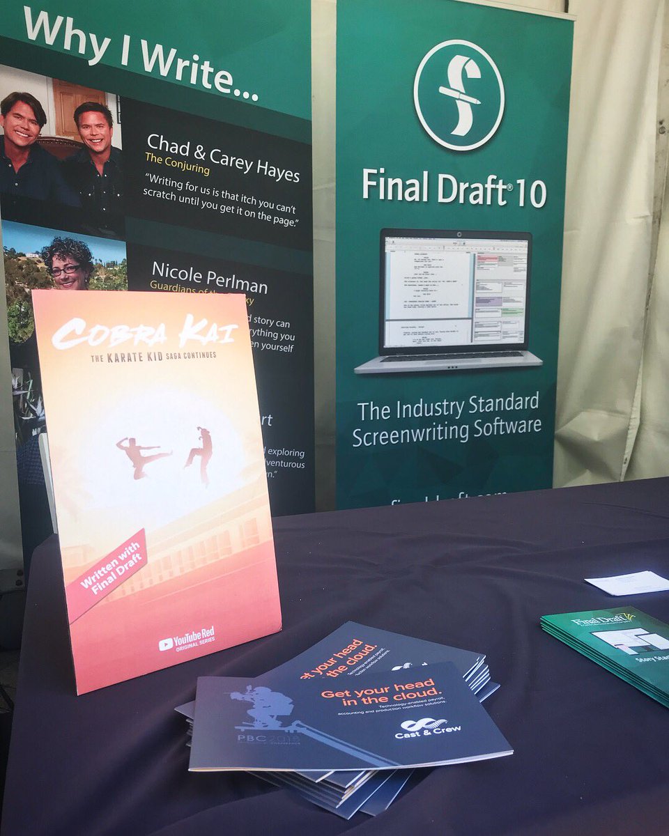finaldraftinc's tweet photo. Proud to be a supporter of the @producersguild #ProducedBy2018 Conference held at @paramountmovies studios! Stop by our booth today for a #finaldraft10 demo, information or come say hi to our President, Scott McMenamin! https://t.co/4Xpp3wySAX