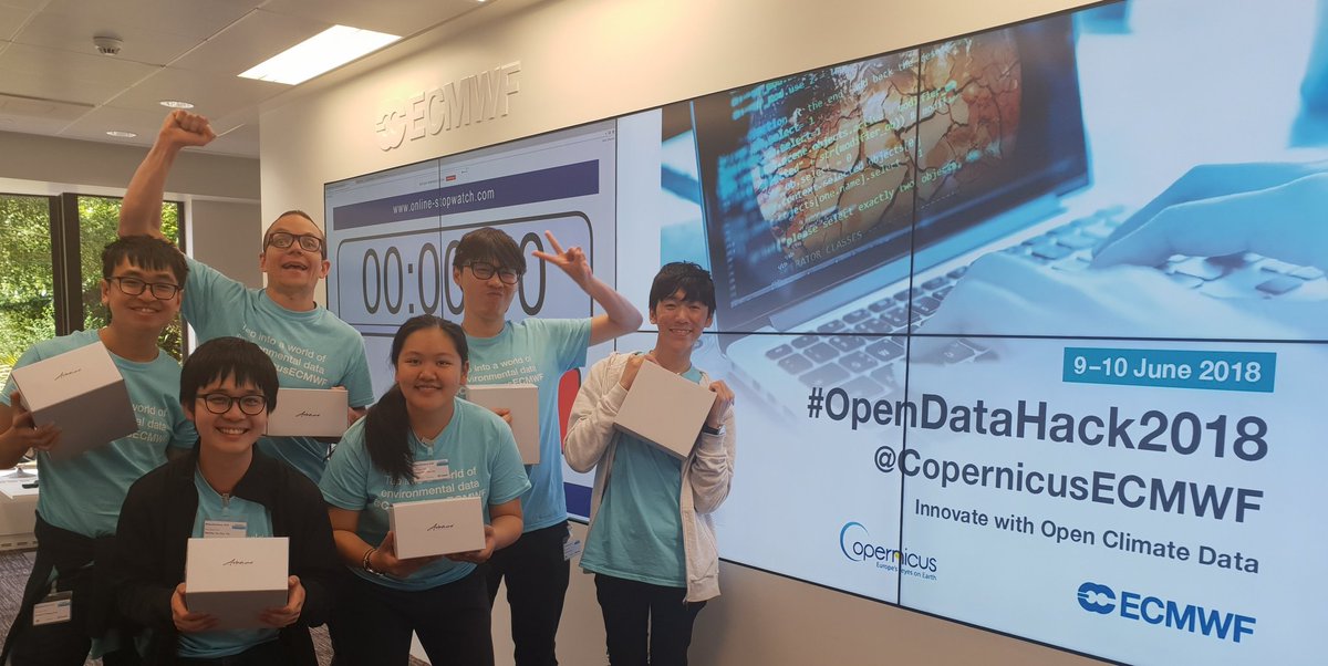 swarls_lim's tweet photo. HEY YALL! YA GURL WON THE HACKATHON!! Repping the Uni of Bristol with a brilliant team of hackers (us and 2 master students from Kings College London) #OpenDataHack2018 @CopernicusECMWF #ECMWF @BristolUni @UoBGeophysics @UOBEarthScience #onlygirlcoder https://t.co/X6gORKOB41