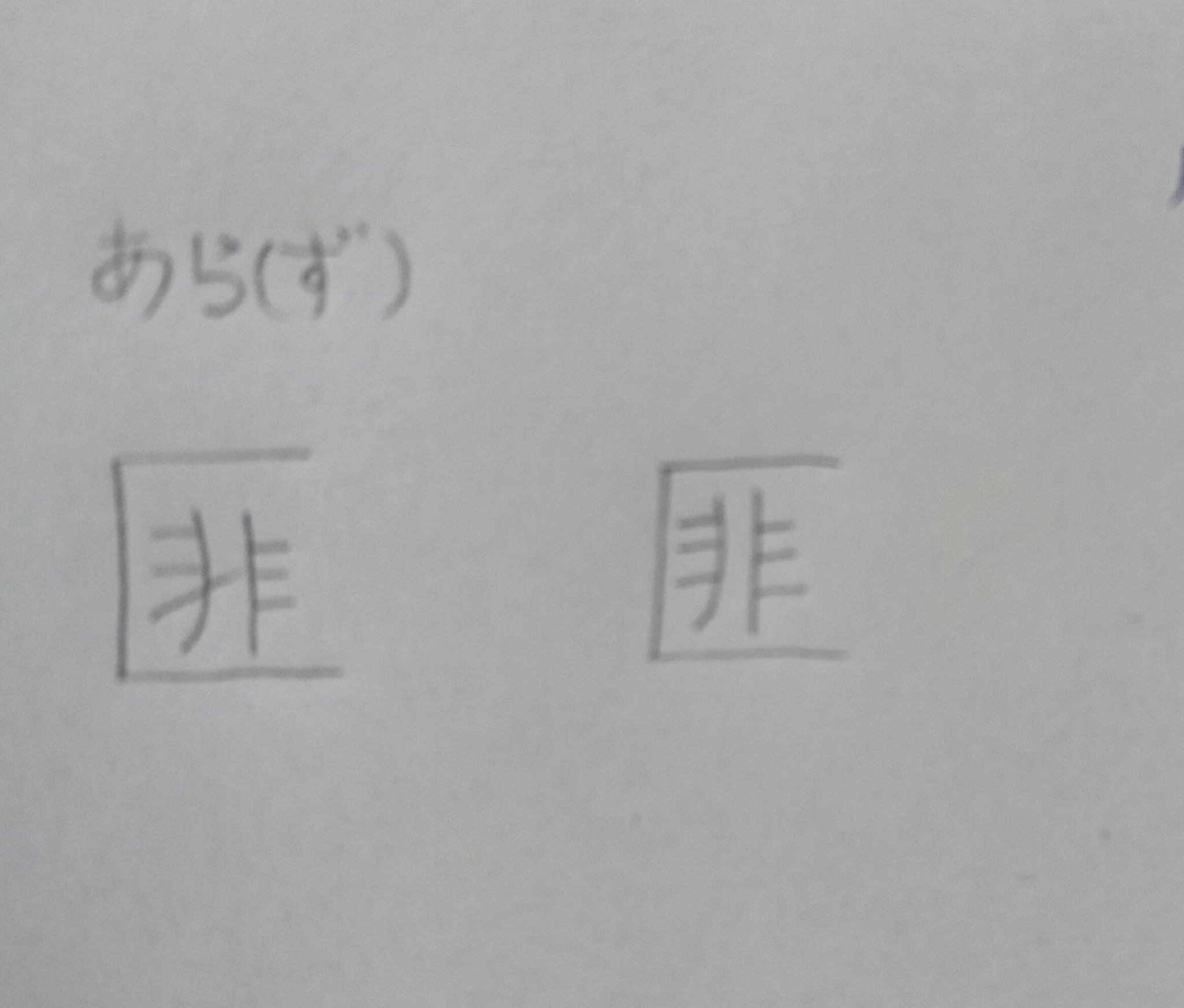 只管 漢検読み問題 準1級 Queen Style14 漢検漢字 辞典 に含まれている参考資料に デザイン差の例として 非 がでているので どっちでも正解だと思いますよー ちなみに 漢検漢字辞典 だと突き抜けてる あらず が 全訳漢辞海 だと突き抜け
