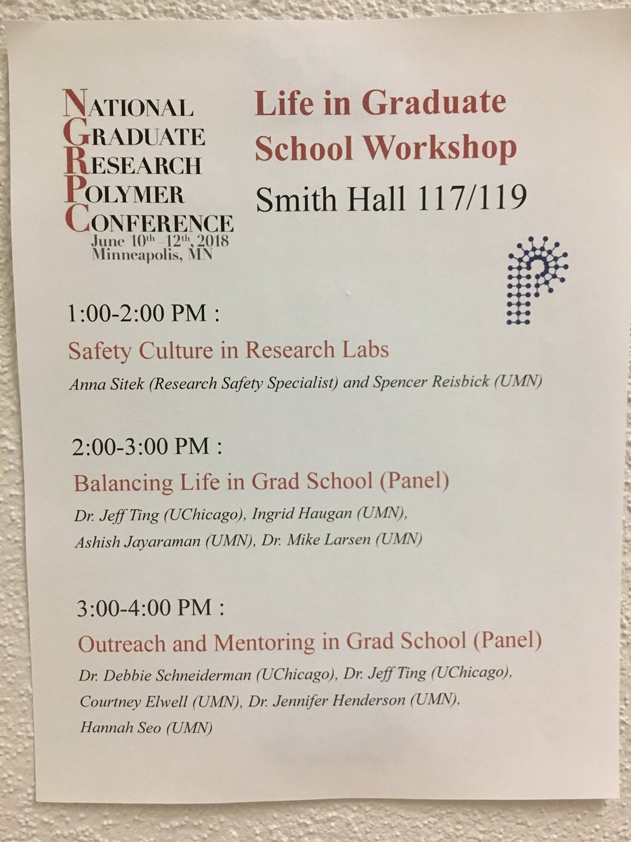 ngrpc18's tweet image. Life in Graduate School Workshop is starting at 1 PM in Smith 117/119 #ngrpc18