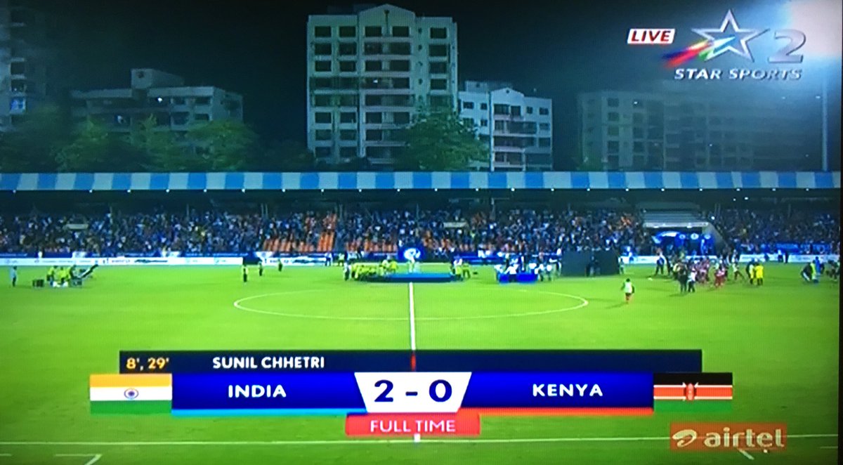kuntal_16's tweet photo. What a magnificent victory in the final of Intercontinental Cup 2018.
2 Great saves by the goal keeper and 2 awesome goals by the captain himself takes his team to the place of joy and success.
@chetrisunil11 
#indvsken 
#IntercontinentalCupFinal 
#IndiavsKenya https://t.co/nj5IJUyZEj