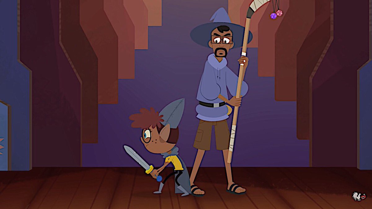 Definitely works in a game store and brings Nerris in when she’s not in school.