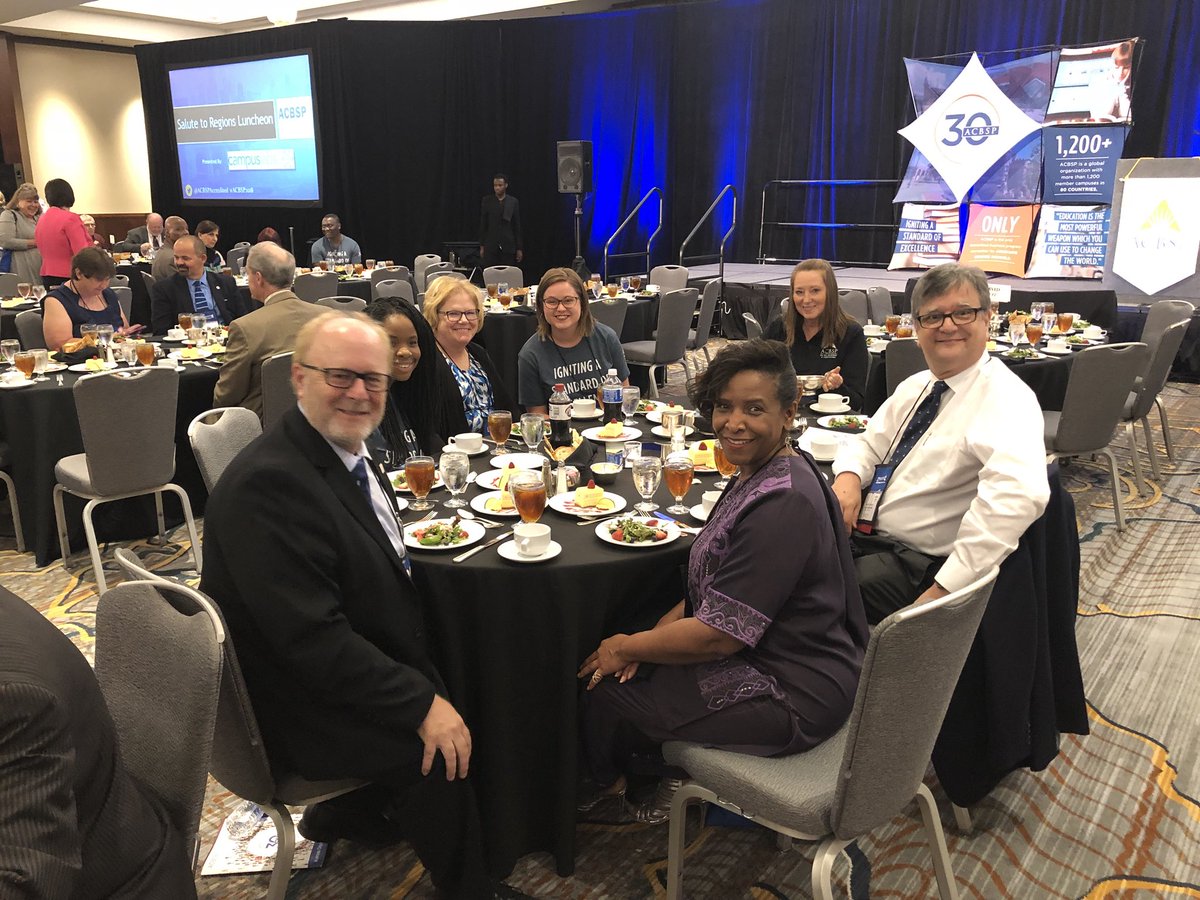 acbspglobal's tweet photo. Itโs time for the Salute to Regions Luncheon! We will be awarding the Teaching Excellence and Best of Regions Excellence Awards. #ACBSP2018 https://t.co/X4CZ6yd6GI