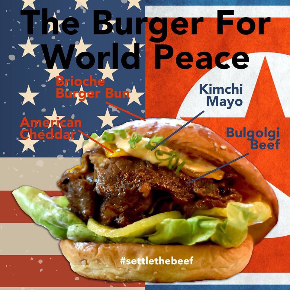 STrebeccatan's tweet photo. Need to eat this.... burger time ๐ More summit-themed eats here https://t.co/8xUqp3ZHJO #TrumpKimSummit #SingaporeSummit #DonaldTrump #KimJongUn #straitstimesfood #foodies #settlethebeef @Wolfburgers https://t.co/JAbLc0Yrgp