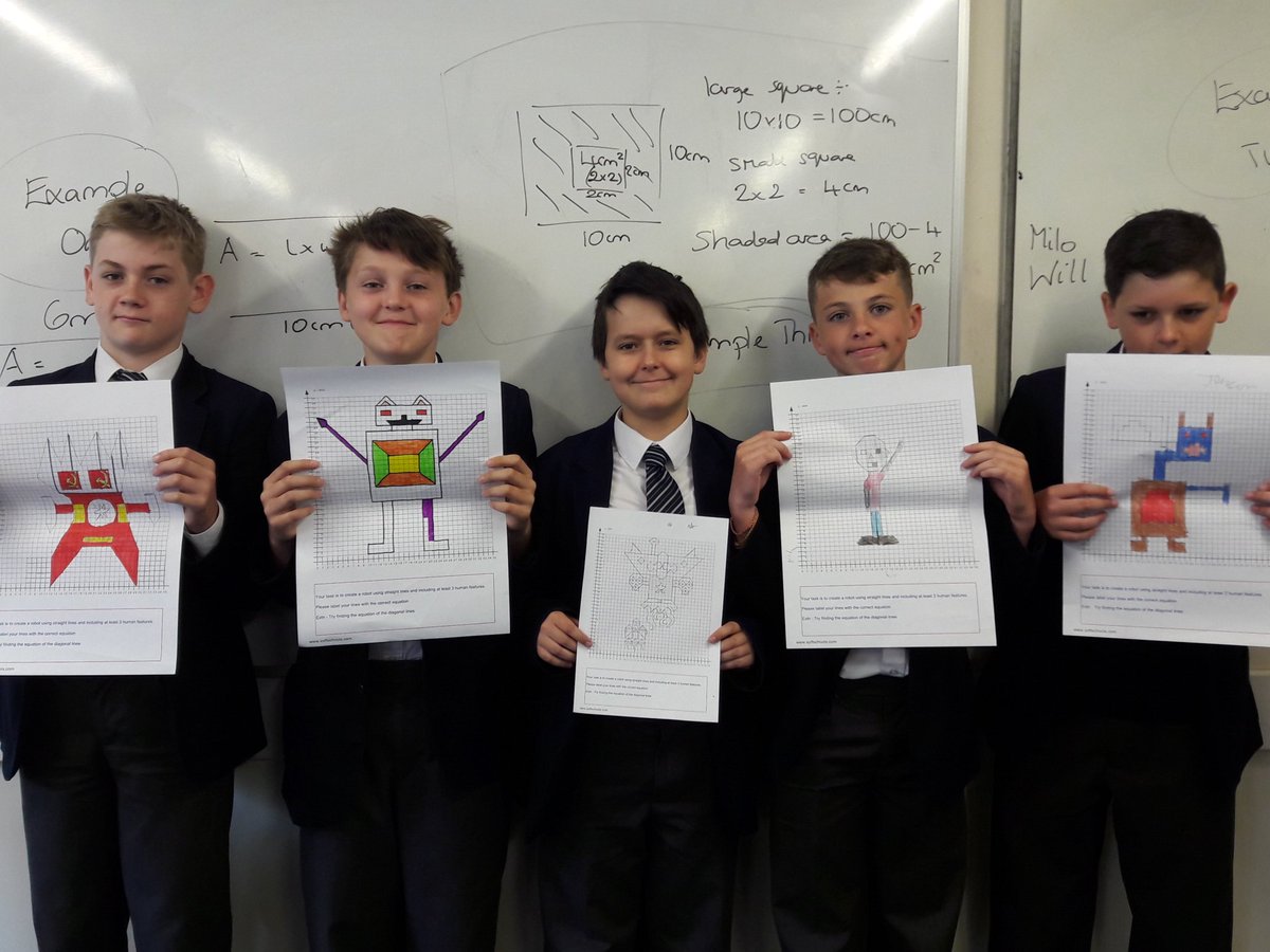 BethanyMaths's tweet photo. Year 7 creating robots using their knowledge of coordinates and straight lines. Close up of Milo's below #proud #create #mathsisart #bethanybuzz https://t.co/RbGIHgf2h1