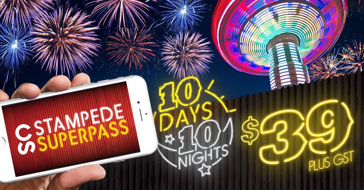Only 36 hours left to purchase your SuperPass, but wait how about you try to win one… RETWEET for a chance to WIN a SuperPass.  Don’t miss this chance to get unlimited admission to all 10 days and 10 nights of #Stamede2018