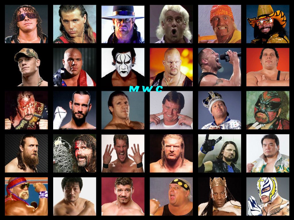 Platform4Ent's tweet photo. Who is the greatest Wrestler in your opinion in this photo? https://t.co/auw4uG6Ikp