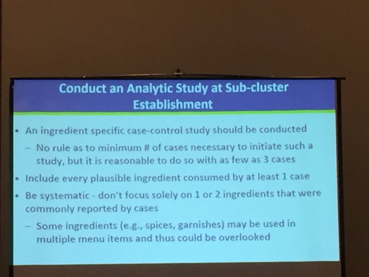 FoodSafetyCoE's tweet photo. Rules to follow when investigating #subclusters #CSTE2018 @mnhealth #FoodSafety https://t.co/znbPWU8alT