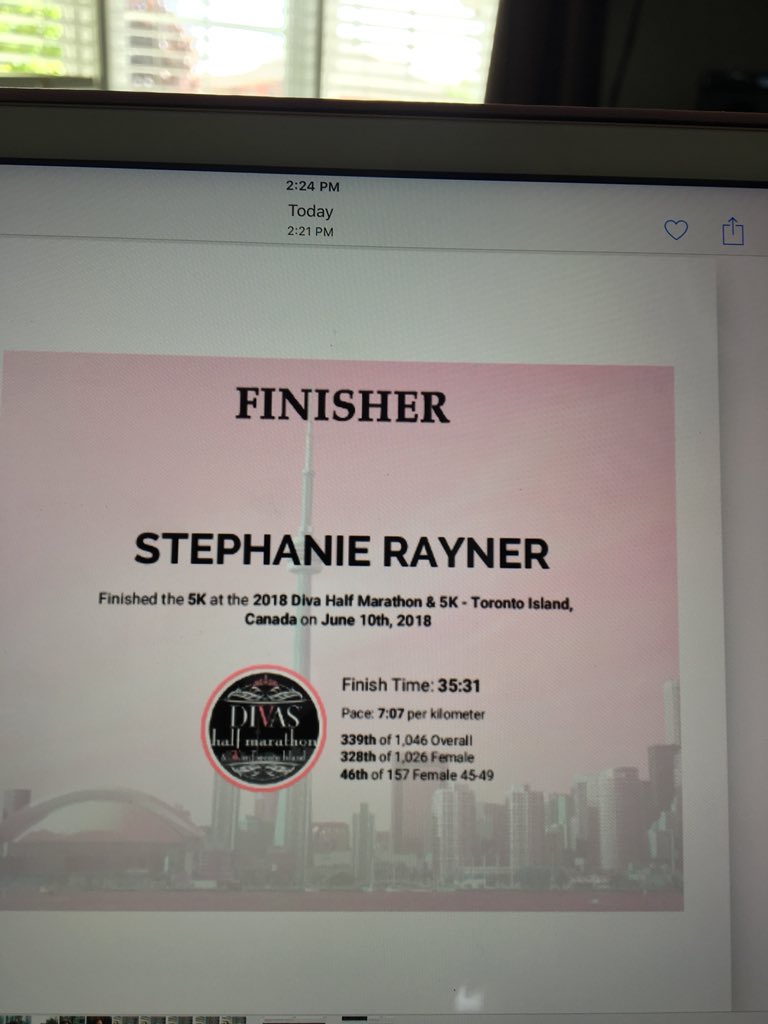 crayner_ups's tweet photo. Stephanie Rayner finishes the 5km Diva Run for Breast Cancer research in 46th out of 157 in her category and 339th overall out of 1,046 with her Aunt Dawna right beside her. Great job, extremely proud. #strength #hope #faith https://t.co/TPgK0FCpyc