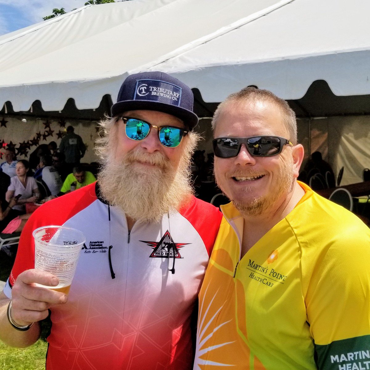 BeerInME's tweet photo. Always great to be part of the @KennebunksTDC event. Awesome people ride the beautiful routes, like Tod Mott from @tributarybrew. #GoRedRider https://t.co/QboWhk32XP