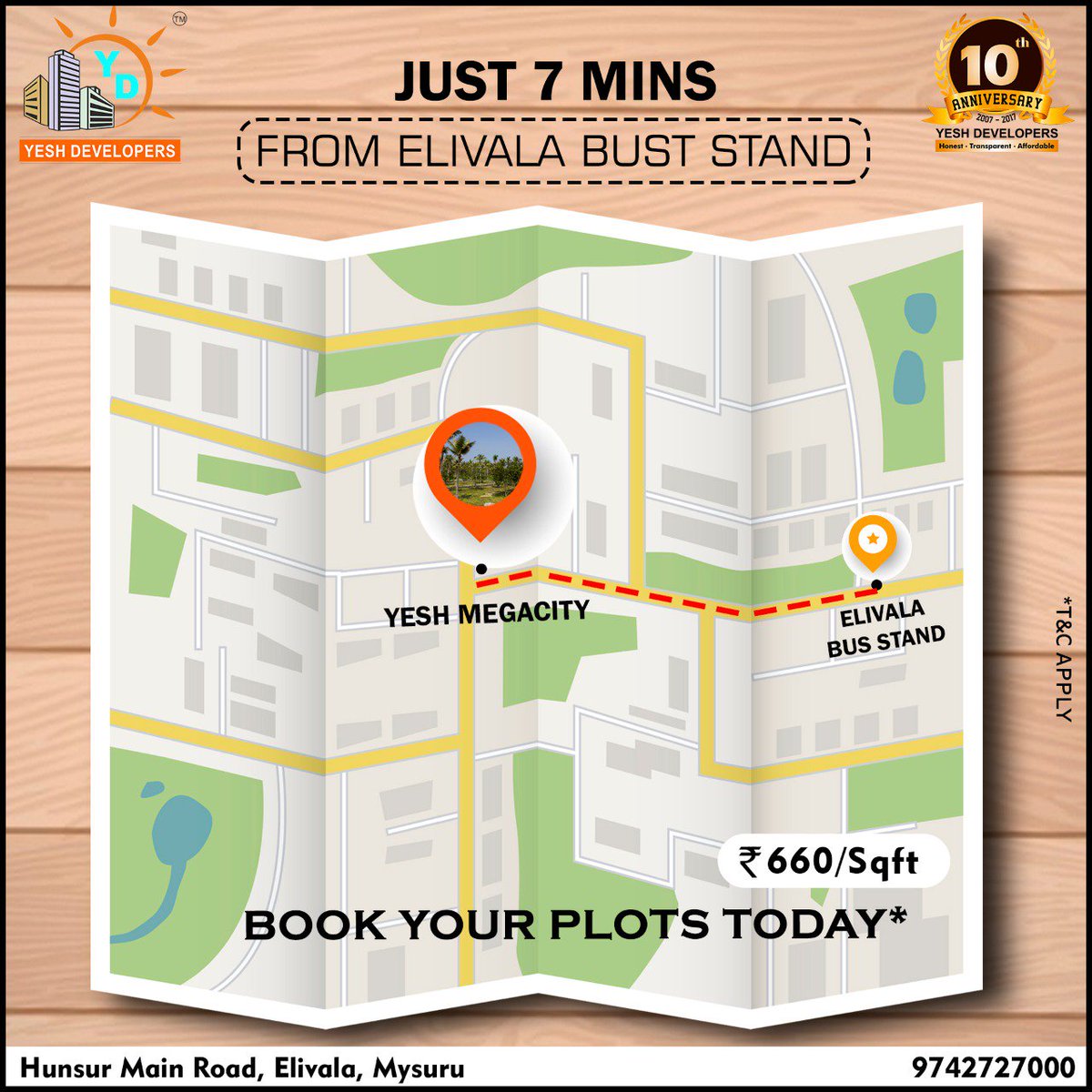 YeshDevelopers's tweet image. Yesh Mega city homes are close by to city center. Click here to book a free #site visit yeshdevelopers.com/site-visit-req… or call 9742727000 to book now!

Hurry up, book your #plot today at Hunsur main road, Elivala, Mysuru from Yesh Developers #PlotsOfProsperity #Investment #Mysuru