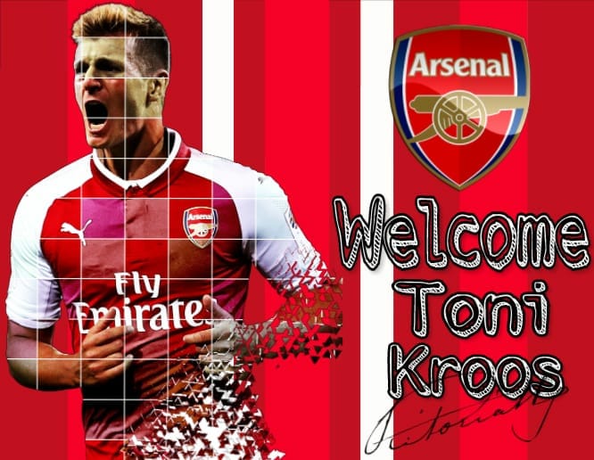 ArsenalEbl's tweet photo. Volante Toni Kroos de 28 anos é o nosso primeiro reforço! Bem-vindo, Kroos!

#GoGunners https://t.co/5YKKxylVfq